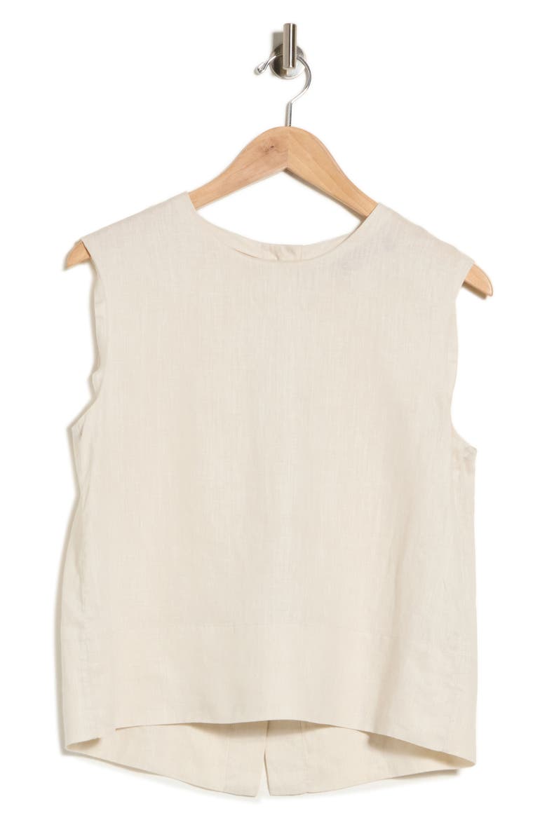Button Back Sleeveless Shell, Alternate, color, SAND