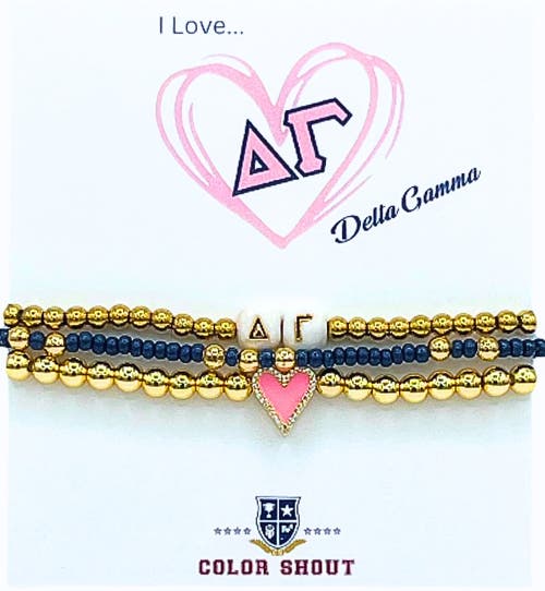 Color Shout Delta Gamma Love My Sorority Bracelet Stack In Gold