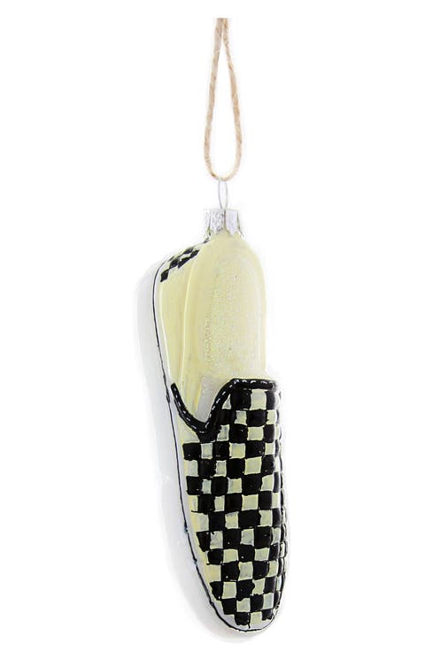 Checkered Shoe Glass Ornament