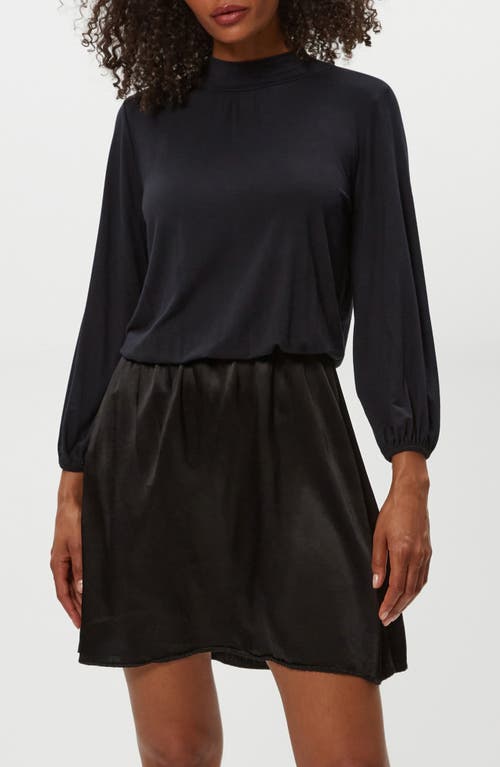 Michael Stars Myla Mixed Media Minidress In Black