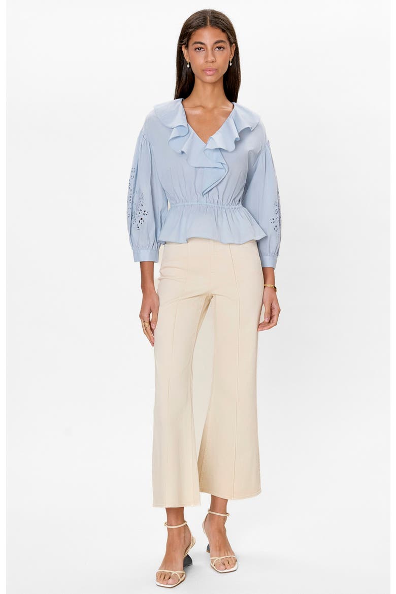 Lorelai Embroidered Blouse, Main, color, Chambray