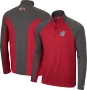 COLOSSEUM Men's Colosseum Crimson/Charcoal Washington State Cougars Two Yutes Raglan Quarter-Zip Windshirt