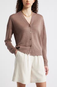 Nordstrom V-Neck Linen & Viscose Cardigan