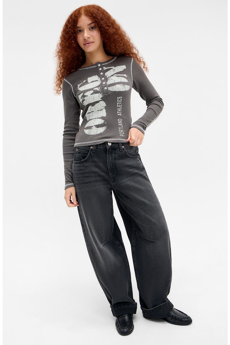 Logan High Waist Baggy Wide Leg Jeans, Alternate, color, BLACK