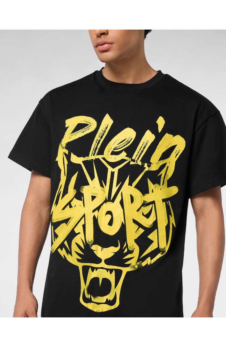 PLEIN SPORT Round Neck T-Shirt Plein Sport Men, Alternate, color, Black/Yellow