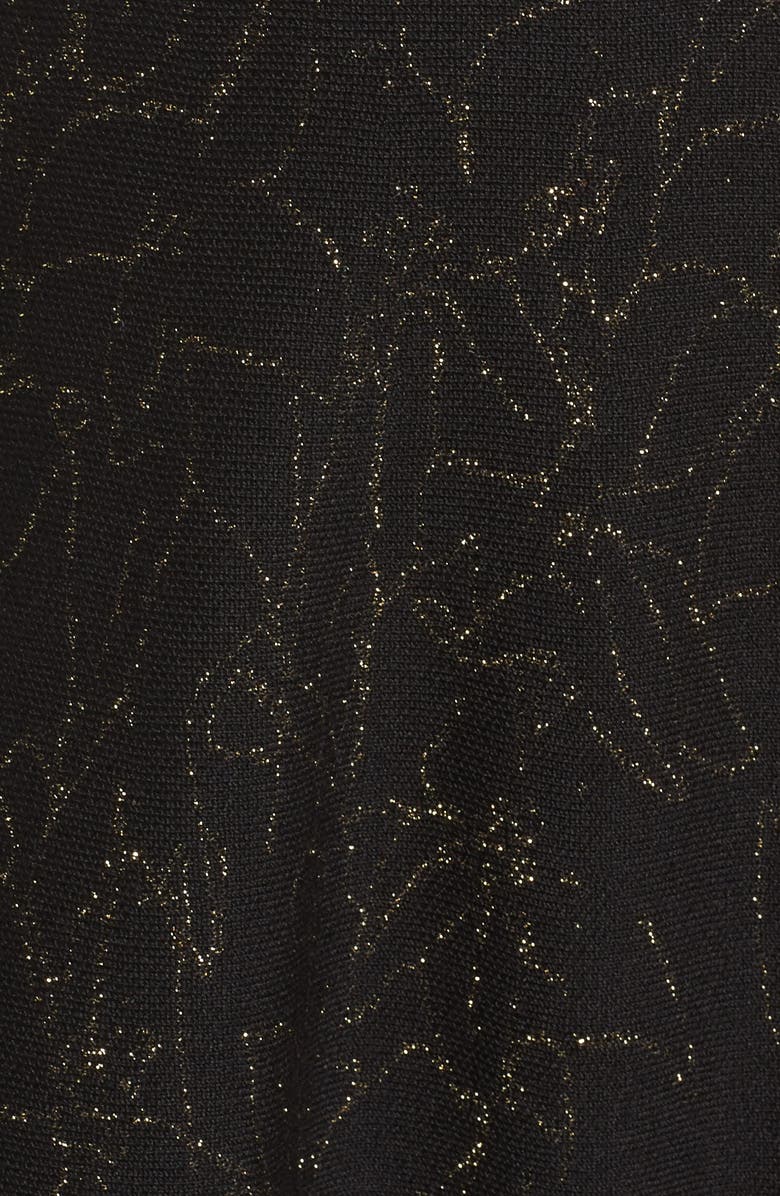 Taylor Dresses Metallic Knit Fit & Flare Dress, Alternate, color,