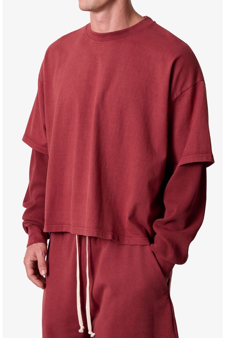 Layered Thermal Long Sleeve T-Shirt, Alternate, color, MAROON