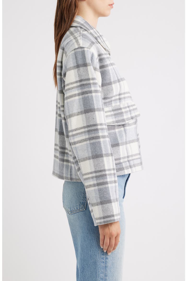 Plaid Zip Up Jacket, Alternate, color, GREY PLAID