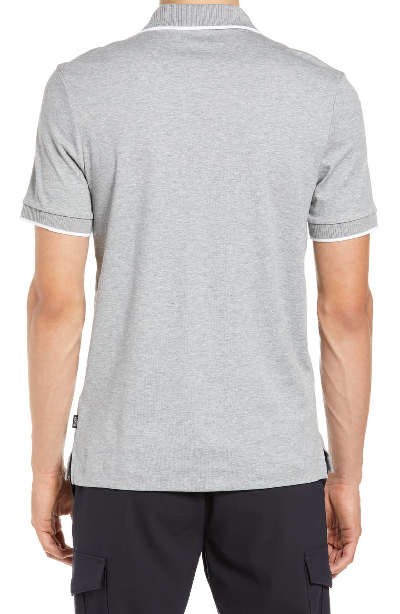 BOSS Polston Slim Fit Short Sleeve Zip Polo, Alternate, color,