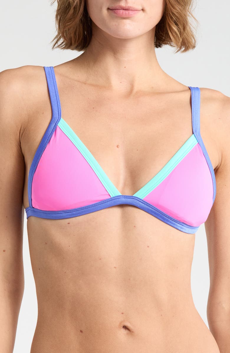 Maaji Rewind Reversible Triangle Bikini Top, Main, color, Pink