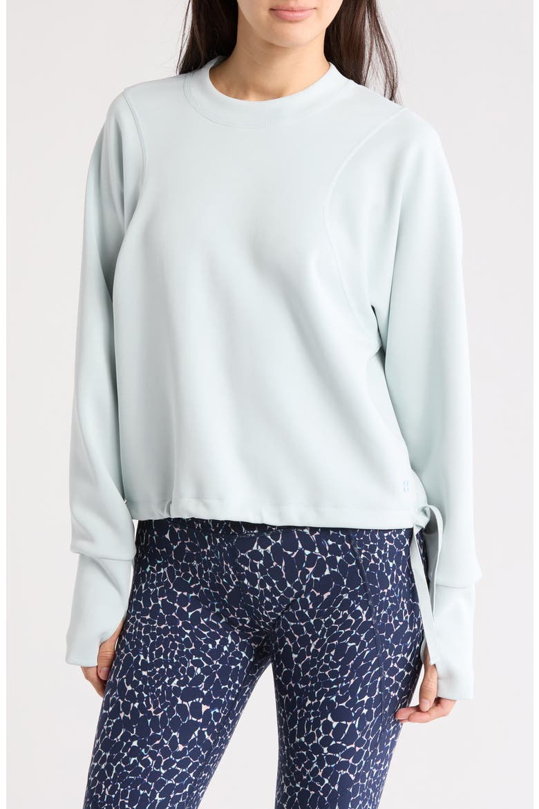 Sand Wash Crewneck Crop Sweatshirt, Main, color, FROST BLUE
