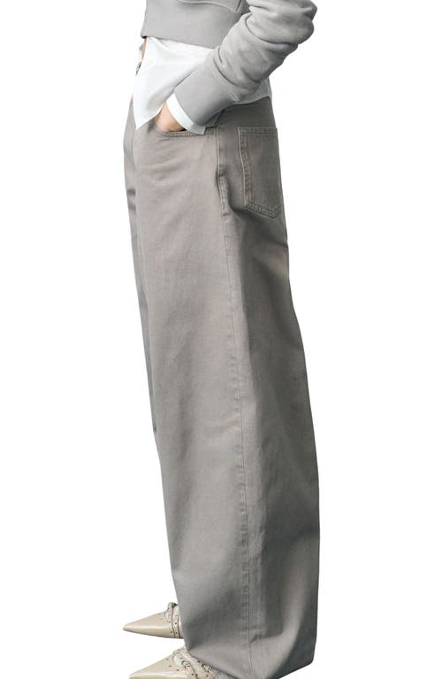 Mango Hunter Wide Leg Jeans In Grey