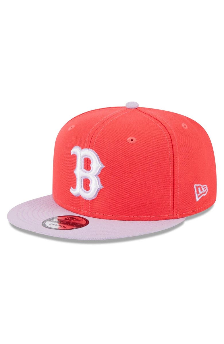 New Era Men's New Era Red/Purple Boston Red Sox Spring Basic Two-Tone 9FIFTY Snapback Hat, Main, color, 