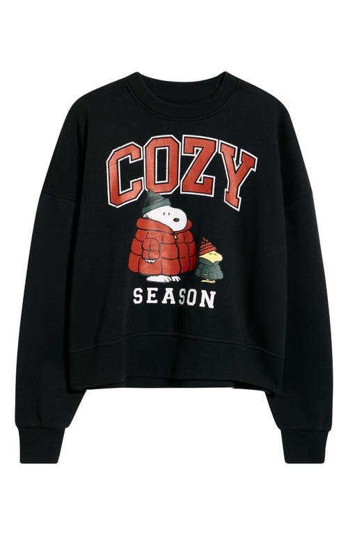 Vinyl Icons Peanuts® Cozy Graphic Sweatshirt In Black