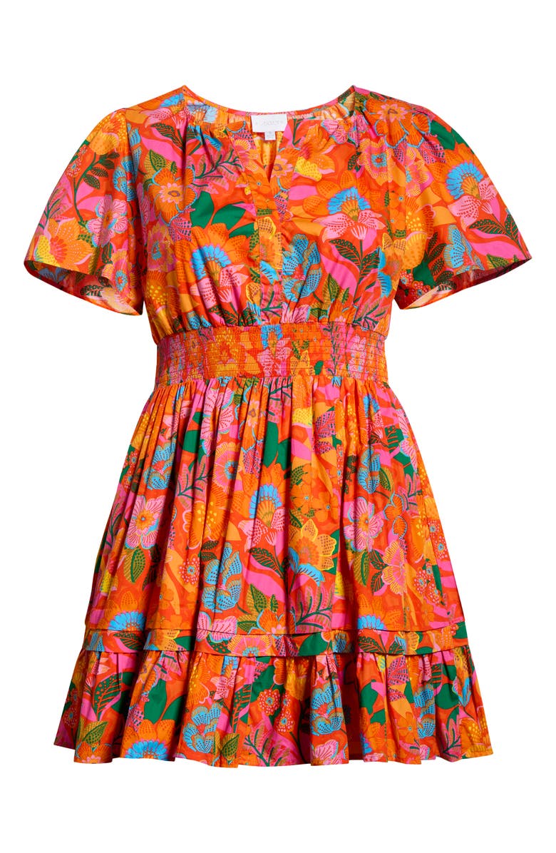 SUGARLIPS Idalia Floral Miller Minidress, Alternate, color, Orange-Floral