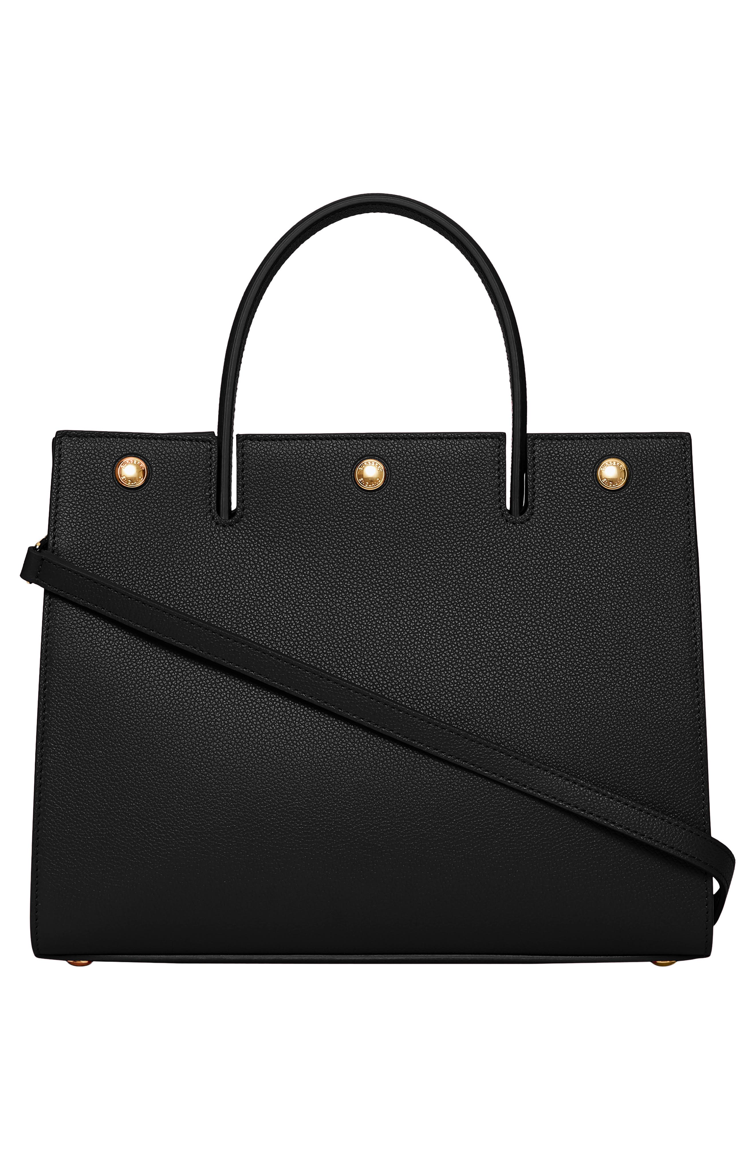 Burberry Small Title Leather Bag, Alternate, color, 