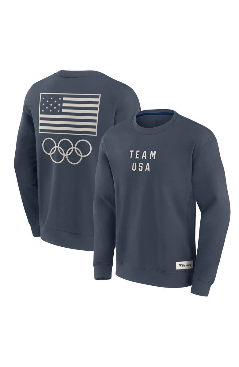 FANATICS Men's Fanatics  Navy Team USA Elements Fleece Pullover Sweatshirt, Alternate, color, Navy