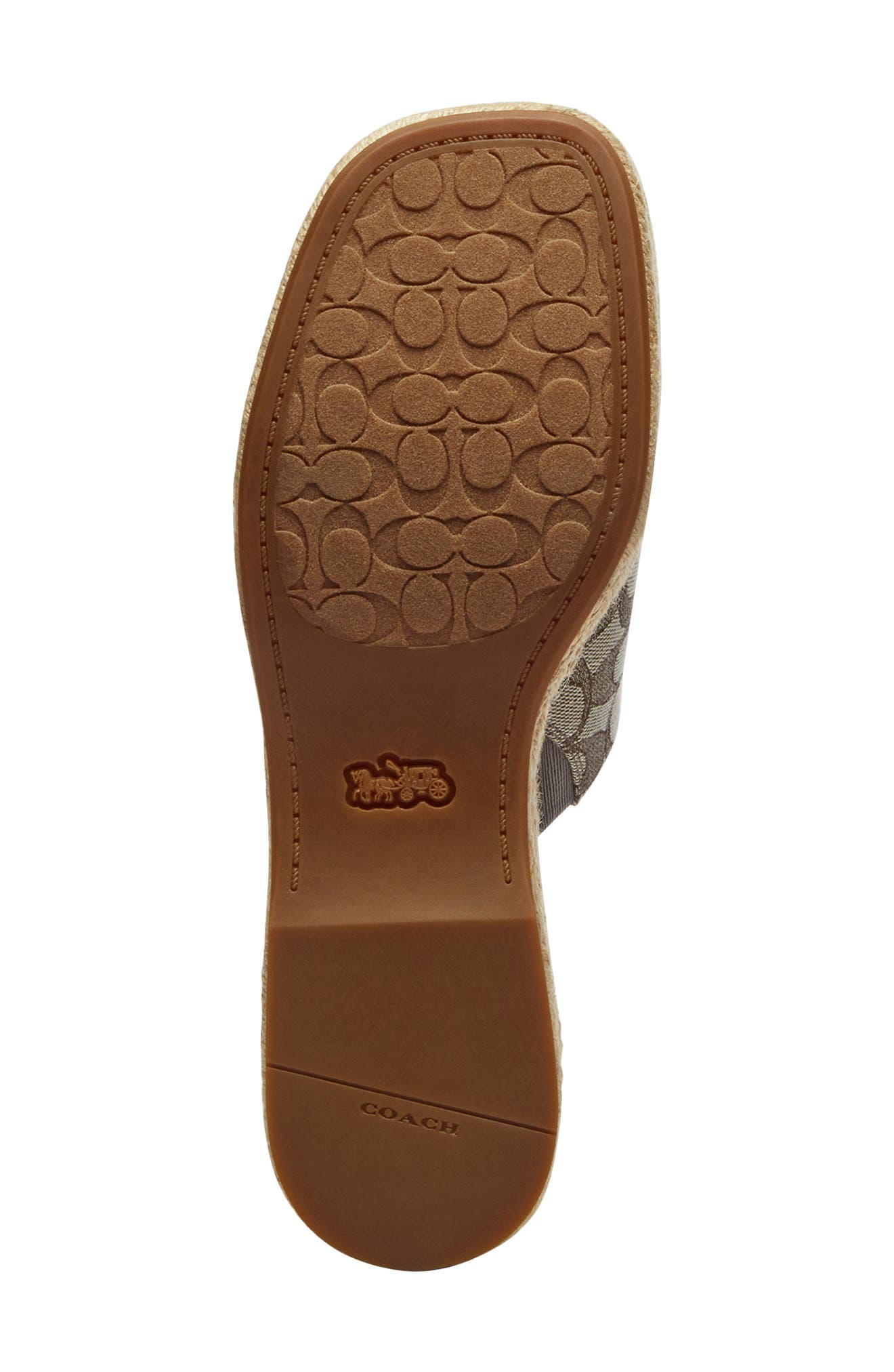 COACH Signature Jacquard Platform Wedge Sandal, Alternate, color, Oak/ Maple