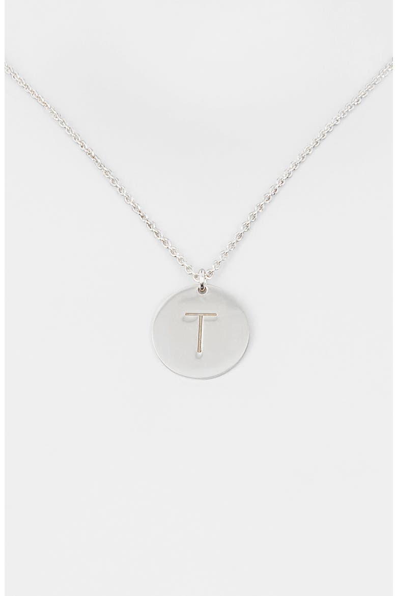 Initial Disc Pendant Necklace, Alternate, color, WHITE-T
