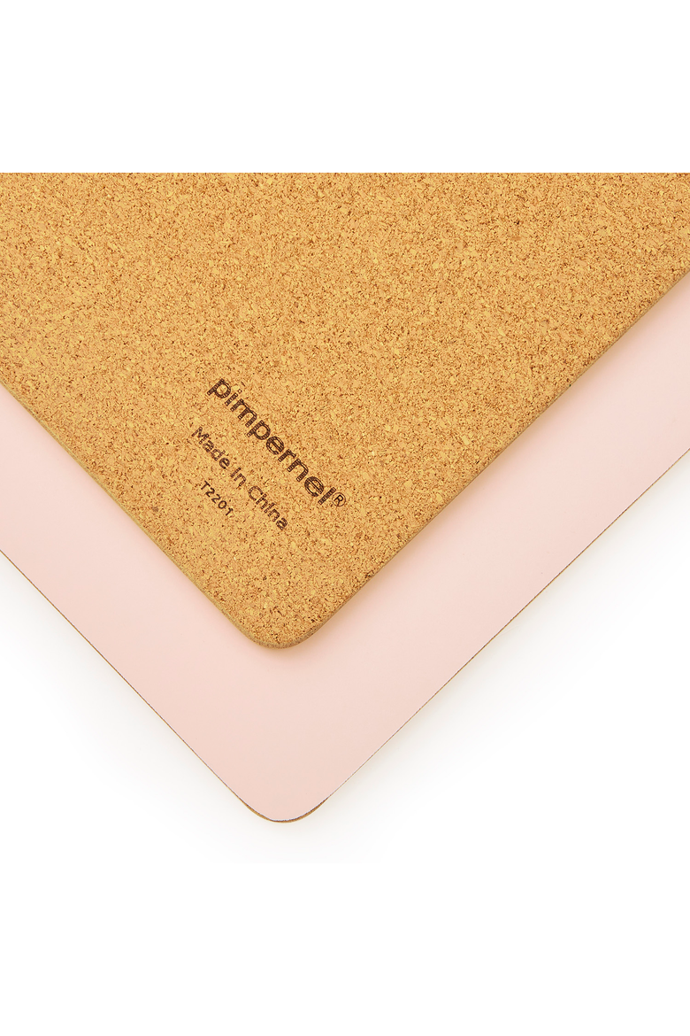 Flossy Pink Set of 4 Cork Back Placemats, Alternate, color, Pink