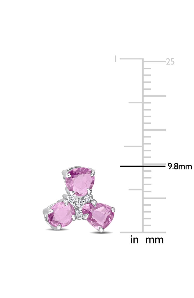 Julianna B. Sapphire & Diamond 3-Stone Stud Earrings, Alternate, color, Purple Sapphire/White Gold