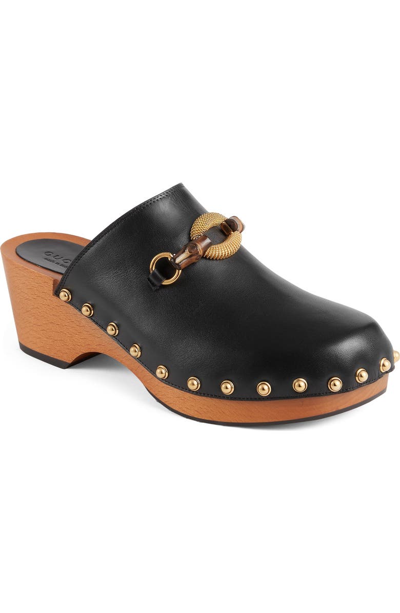 Gucci Bamboo Horsebit Clog, Main, color,