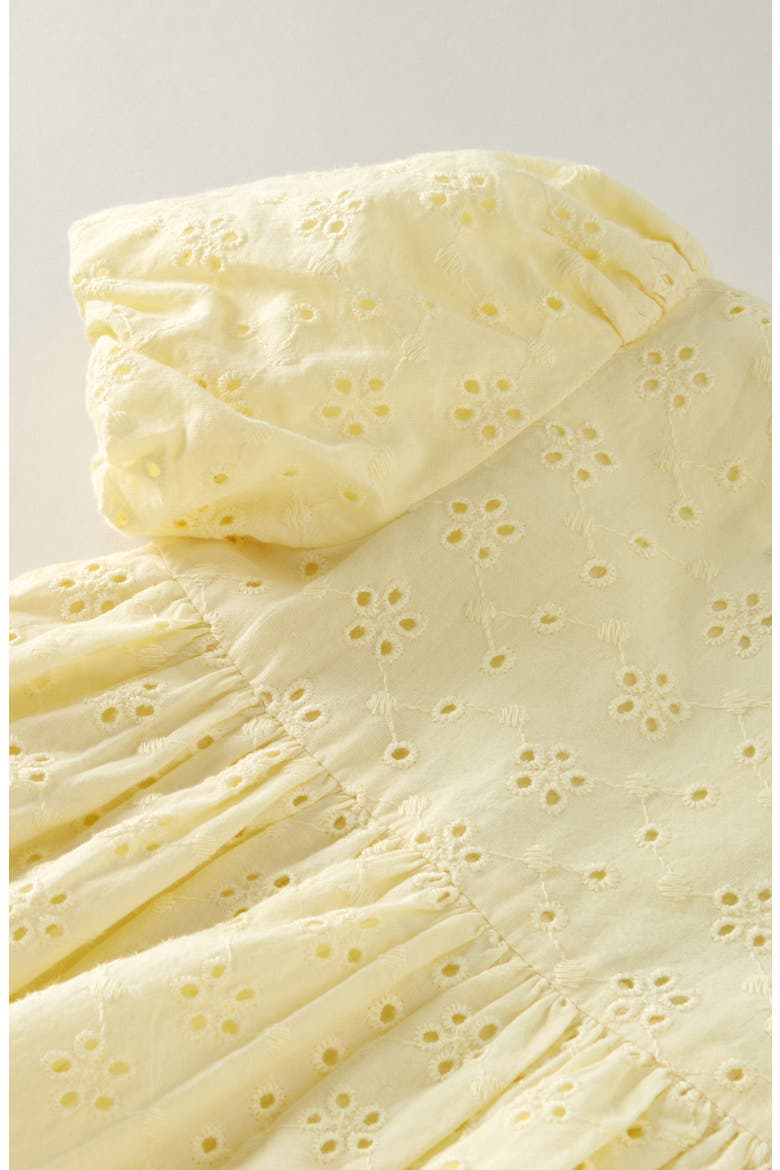 Bubble Cotton Broderie Anglaise Dress with Bloomers, Alternate, color, YELLOW PASTEL