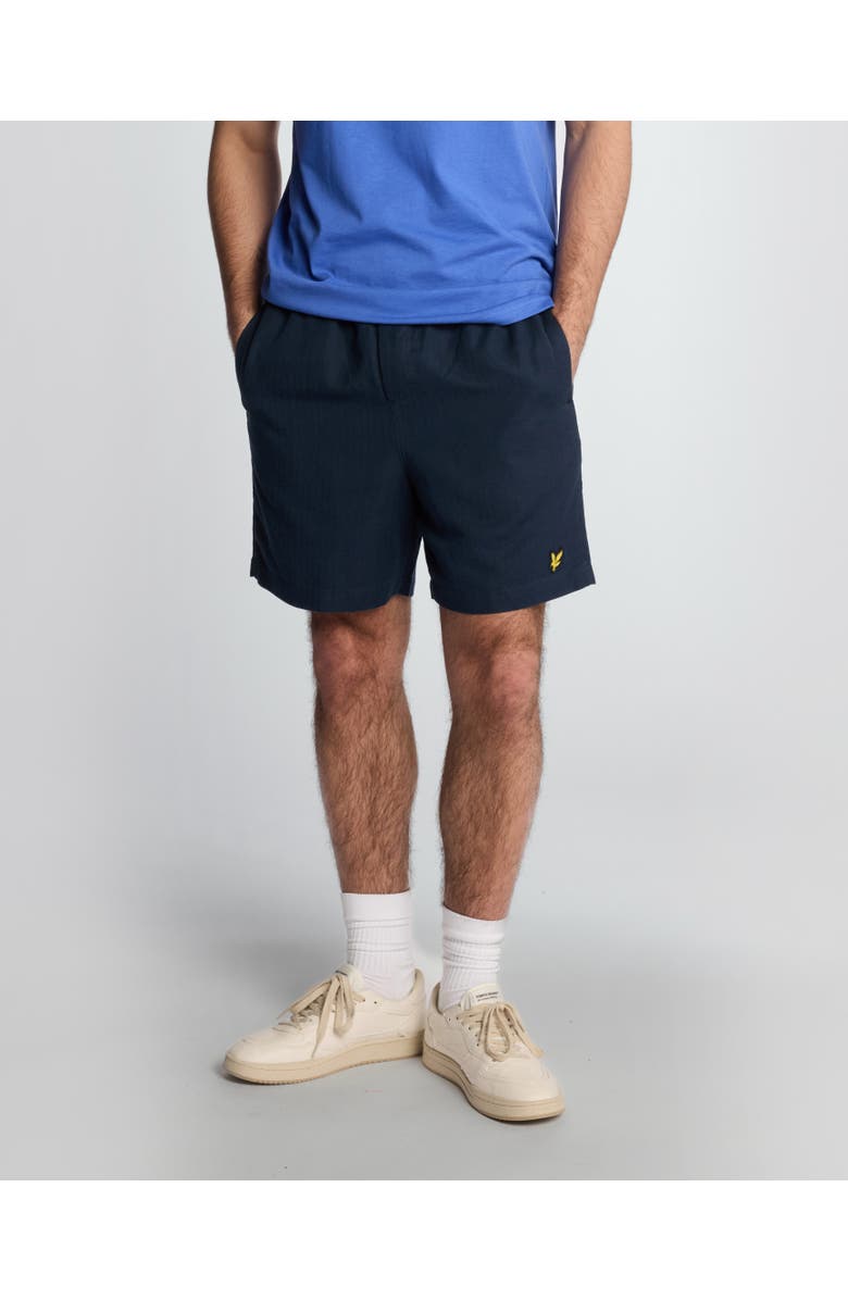 Lyle & Scott Linen Deck Shorts, Main, color, Dark Navy