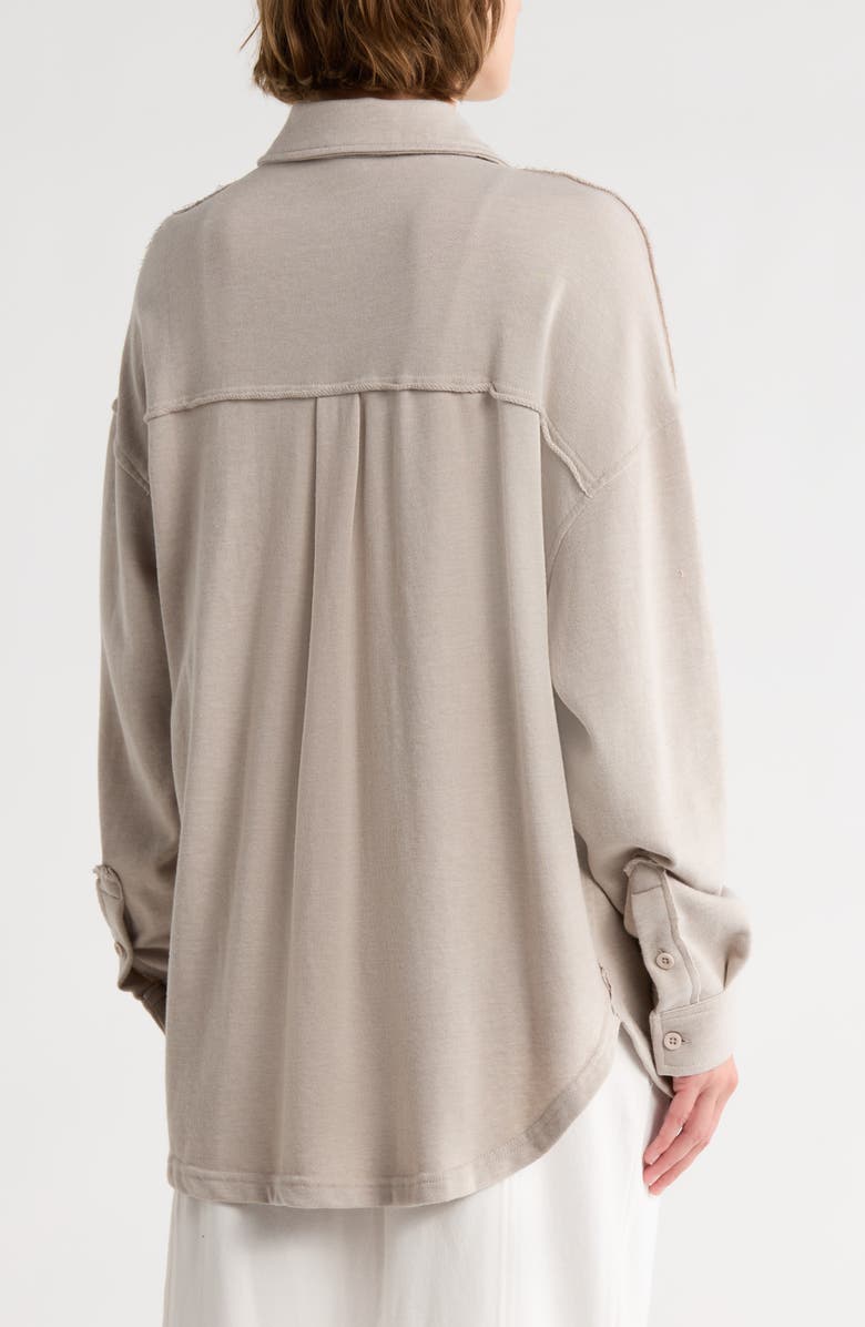 YOGALICIOUS Mirmar Washed Terry Shacket, Alternate, color, Shadow Rock