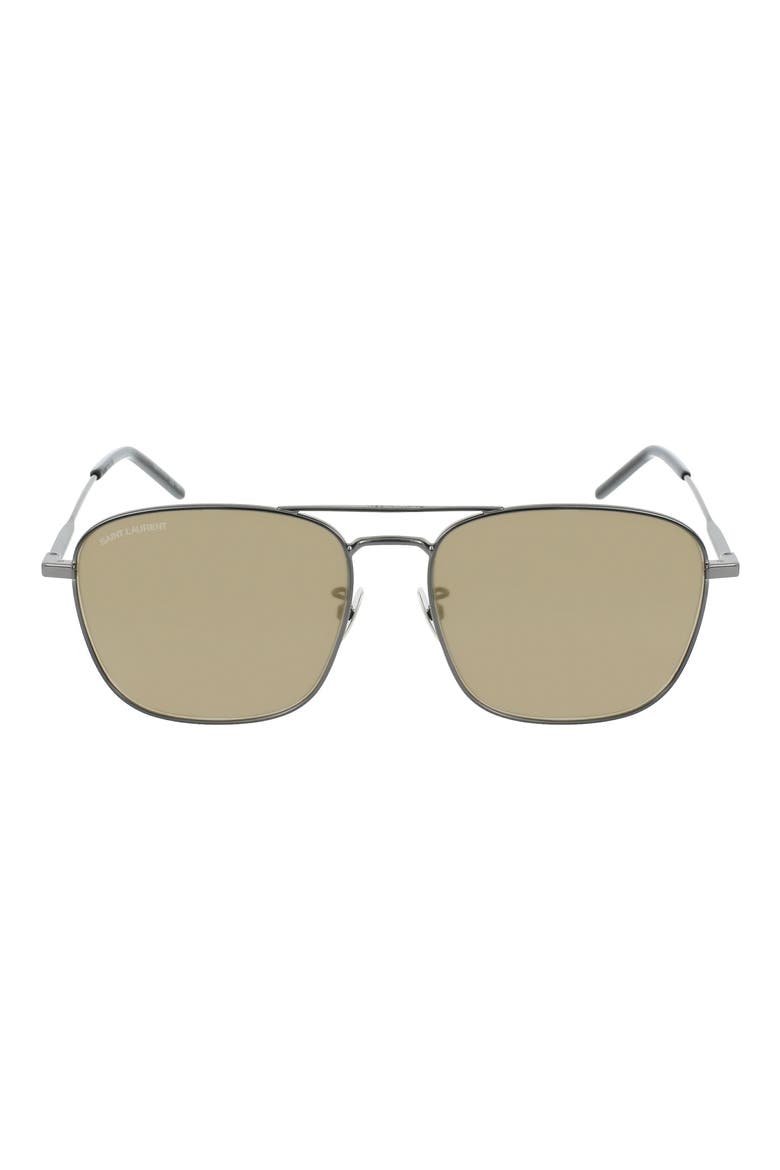 58mm Aviator Sunglasses, Main, color, RUTHENIUM RUTHENIUM BROWN