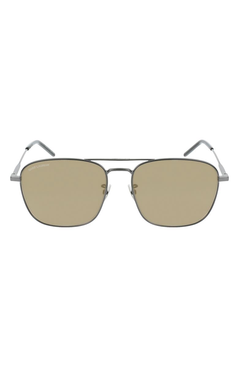Saint Laurent 58mm Aviator Sunglasses, Main, color, 