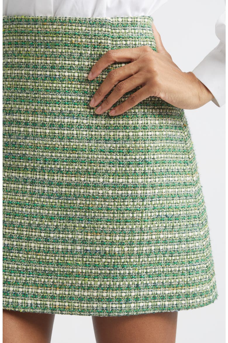 Tweed Miniskirt, Alternate, color, GREEN MULTI