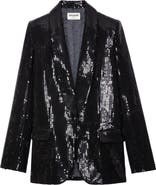 Zadig & Voltaire Vive Sequin Tuxedo Blazer