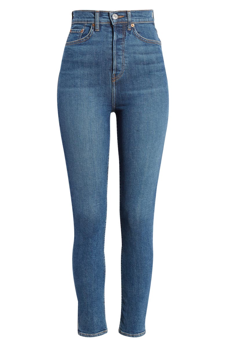 Re/Done Ultra High Rise Ankle Skinny Jeans, Alternate, color,
