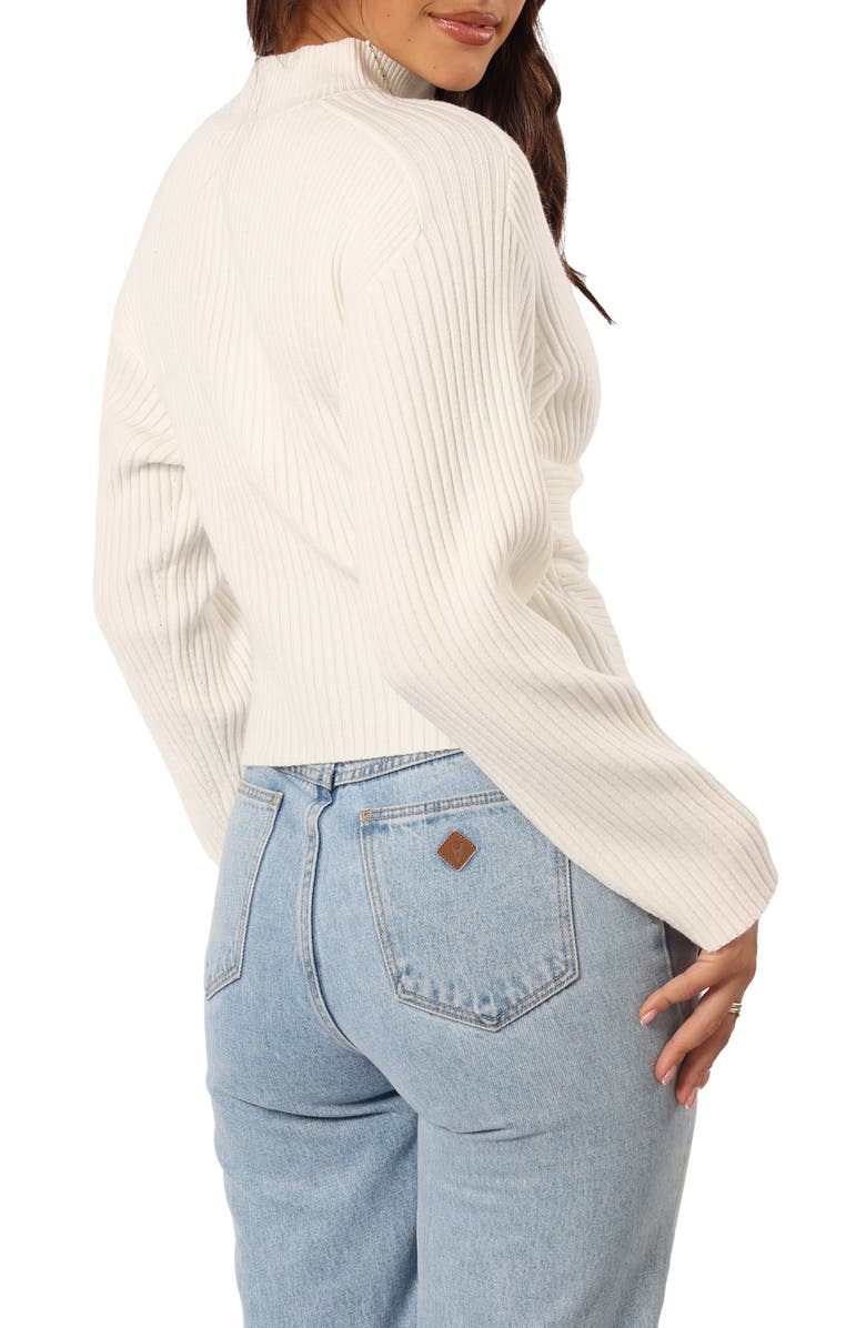 Petal & Pup Tully Wrap Front Rib Sweater, Alternate, color, Cream
