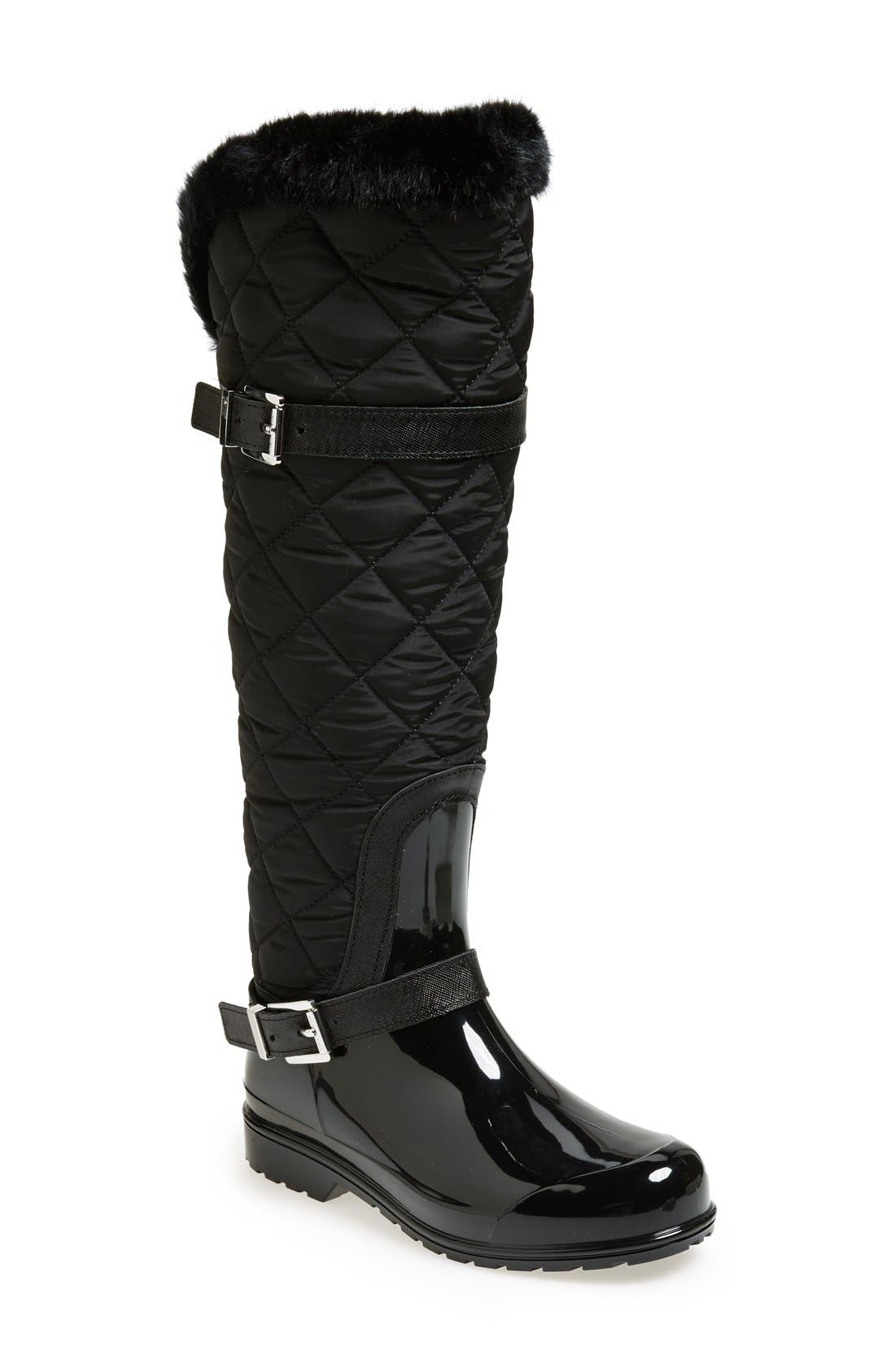 MICHAEL Michael Kors 'Fulton' Quilted Rain Boot, Main, color, 
