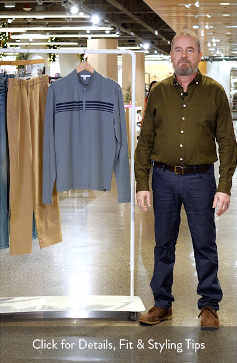 Kace Chest Stripe Luxe Jersey Quarter Zip Pullover, sales video thumbnail