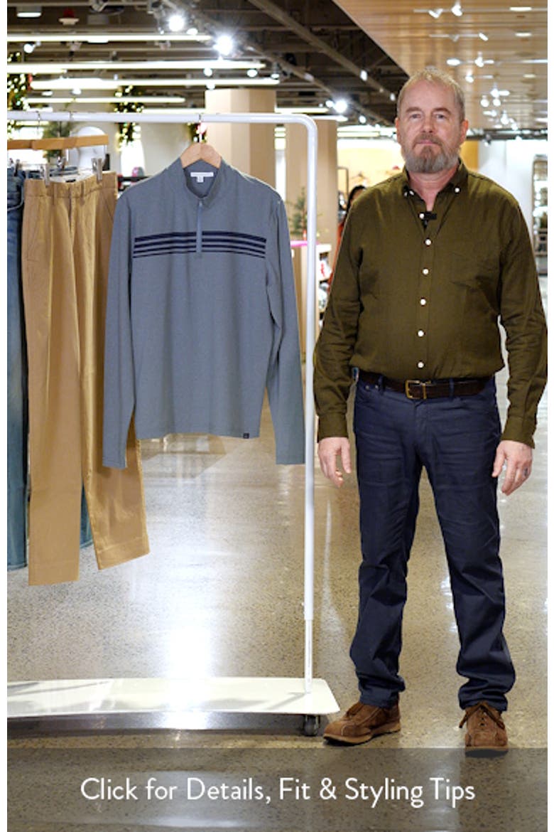 Kace Chest Stripe Luxe Jersey Quarter Zip Pullover video