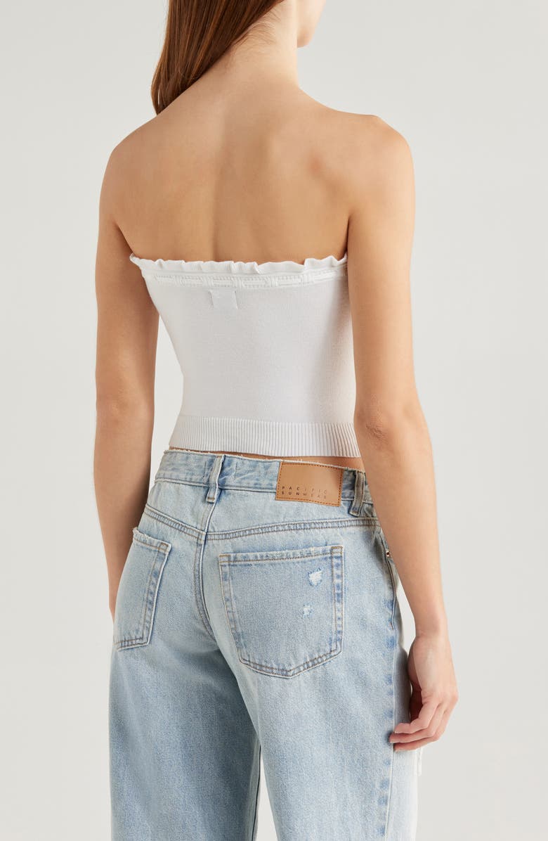 PacSun Ruffle Edge Knit Tube Top, Alternate, color, 