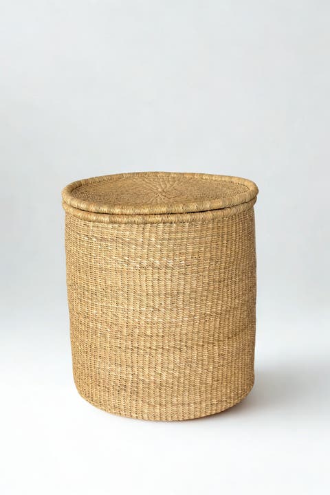 Handwoven Hamper with Lid