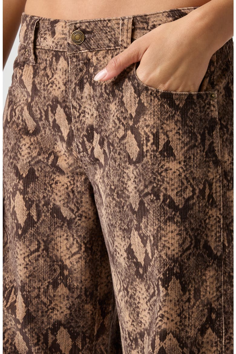 Stretch Corduroy Barrel Leg Pants, Alternate, color, BROWN SNAKE