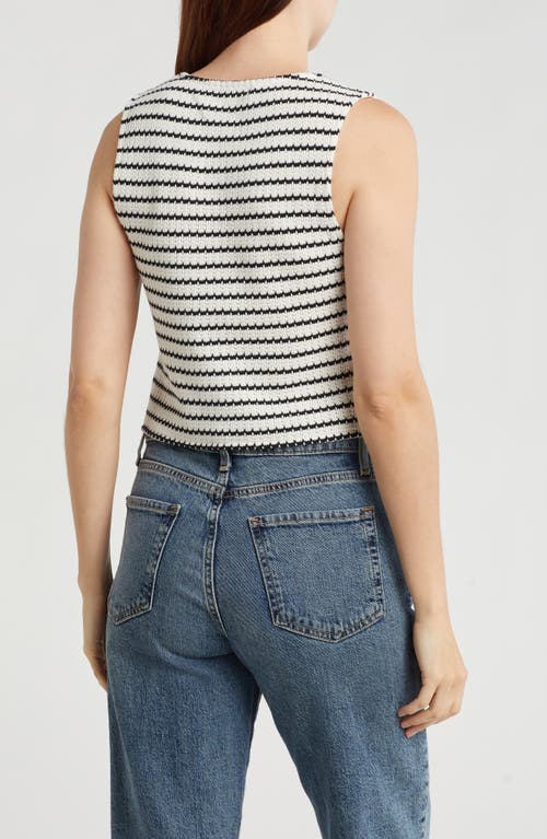 Vigoss Woven Stripe Button Front Tank Top