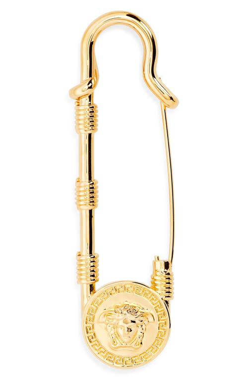 Versace First Line Versace Medusa Safety Pin Brooch In Gold