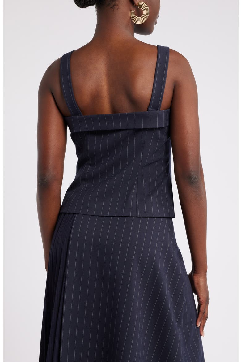 House of Aama Dandy Button-Up Corset, Alternate, color, NAVY- IVORY BRUMMELL PINSTRIPE