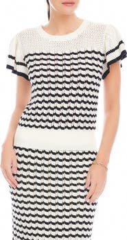 FIFTEEN TWENTY Uma Stripe Pointelle Cotton Blend Sweater