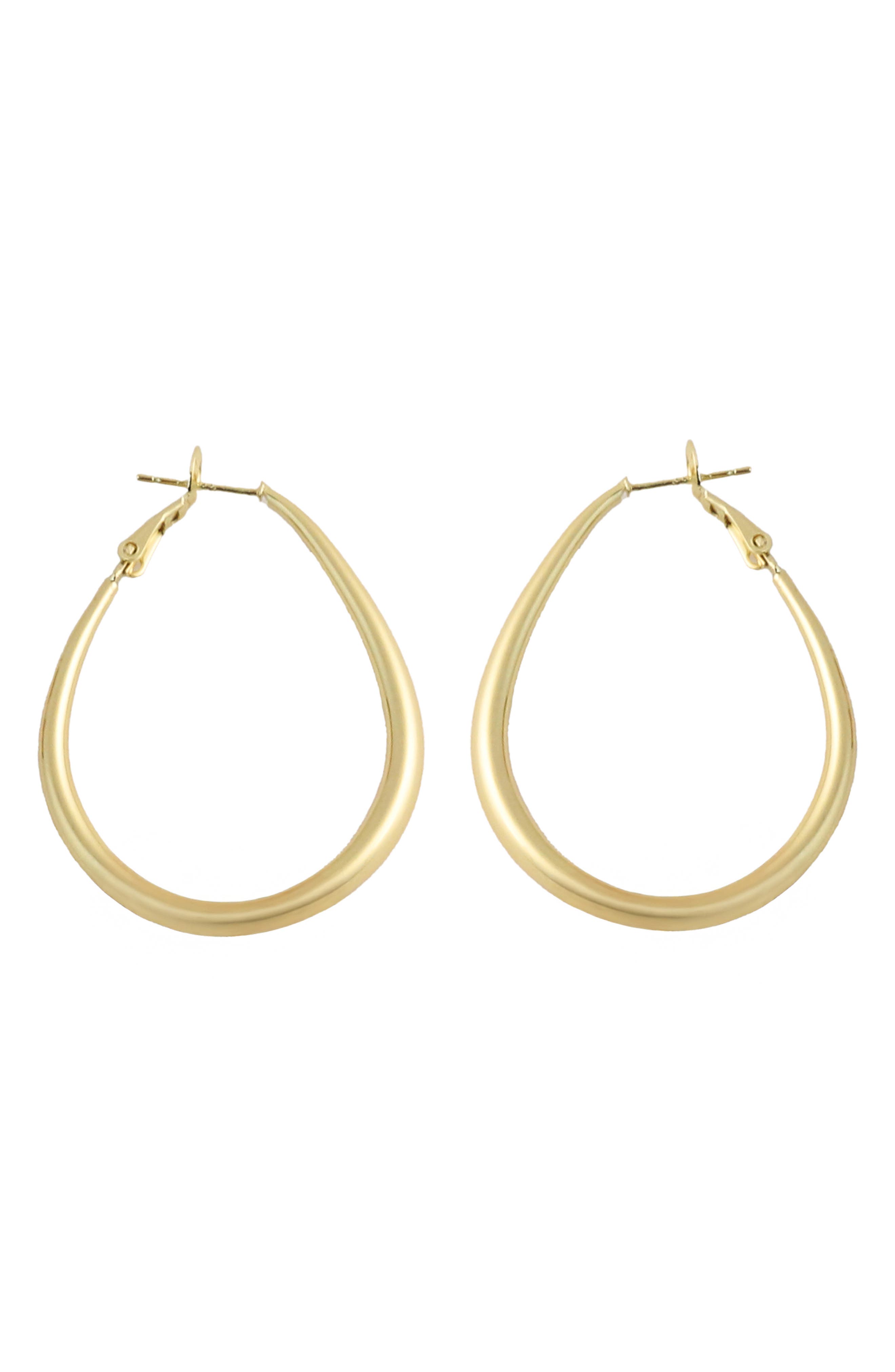 Teardrop Leverback Hoop Earrings
