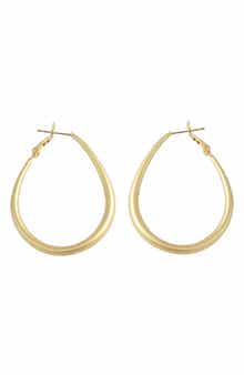 Teardrop Leverback Hoop Earrings
