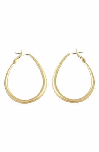 Teardrop Leverback Hoop Earrings