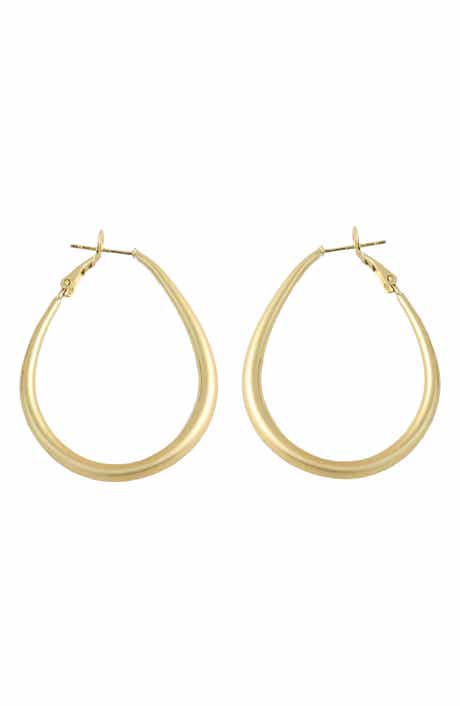 Teardrop Leverback Hoop Earrings