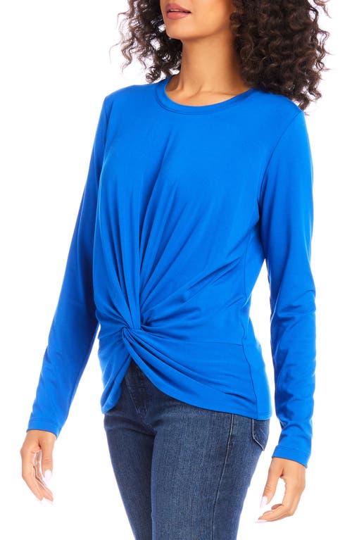 Karen Kane Twist Front Long Sleeve Top In Royal